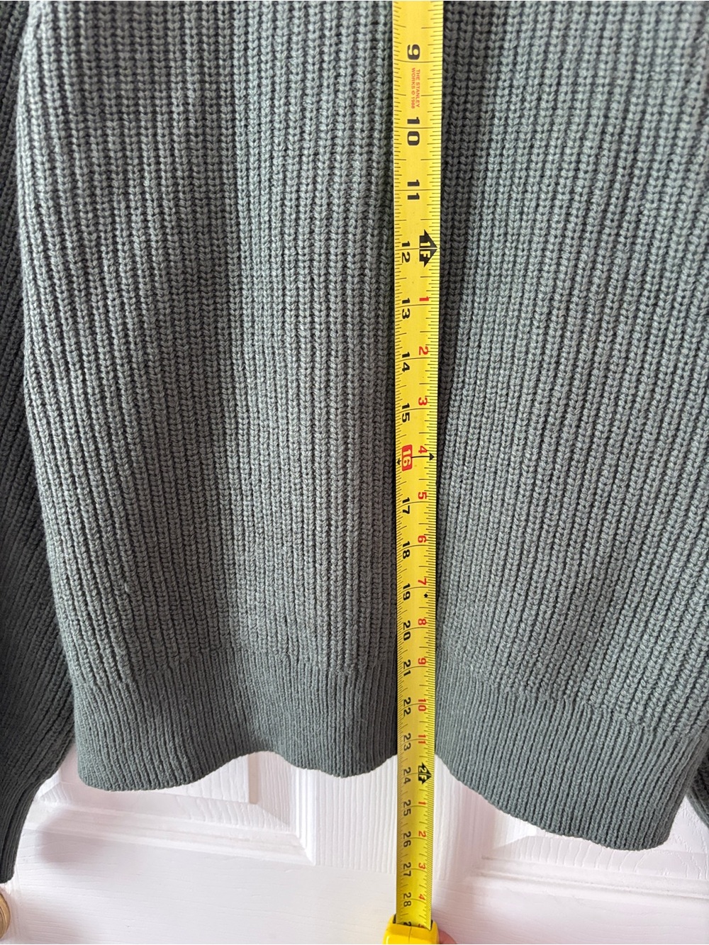 Banana Republic Chunky Knit Cardigan Sweater Women's Large Green Sage - Picture 7 of 8
